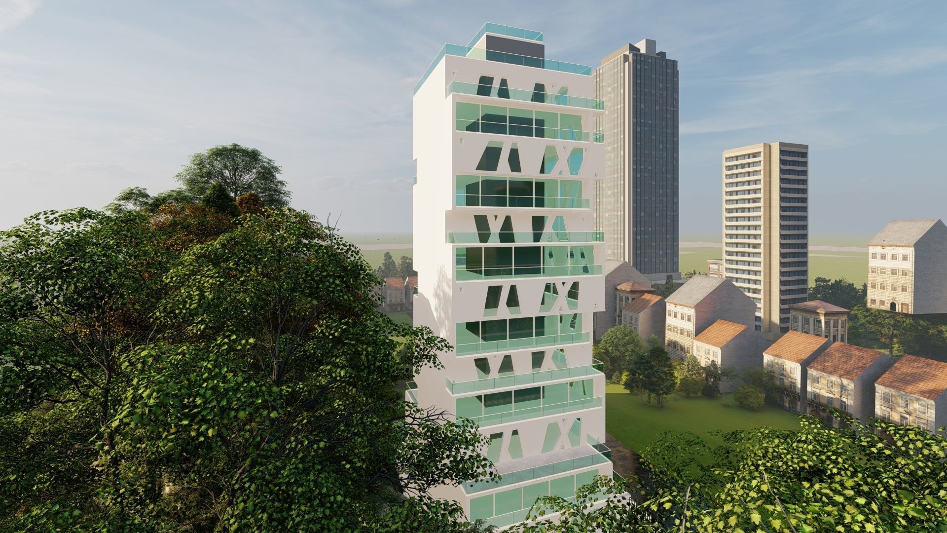 Cube Orange Tower 3D model_6