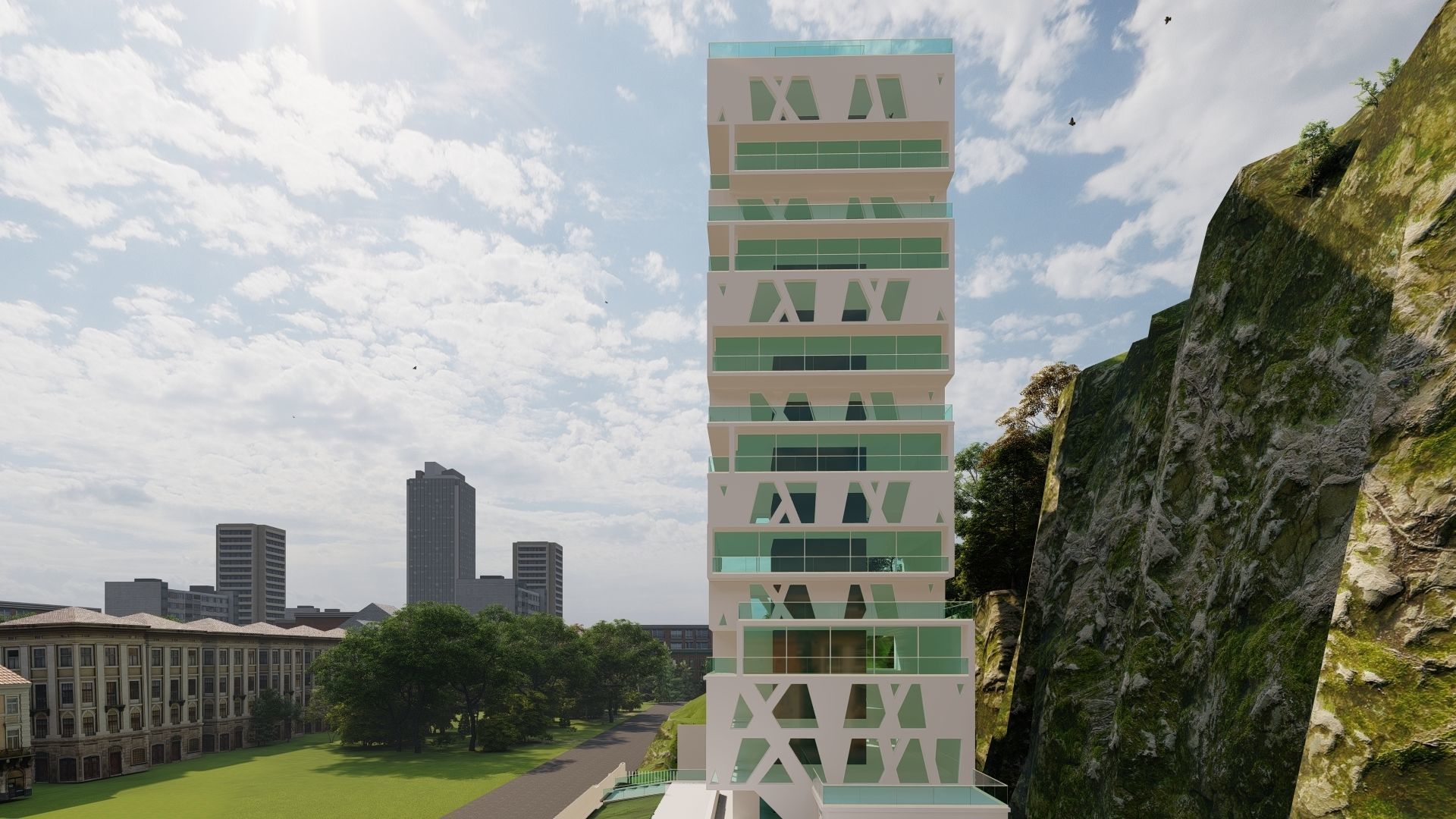 Cube Orange Tower 3D model_5