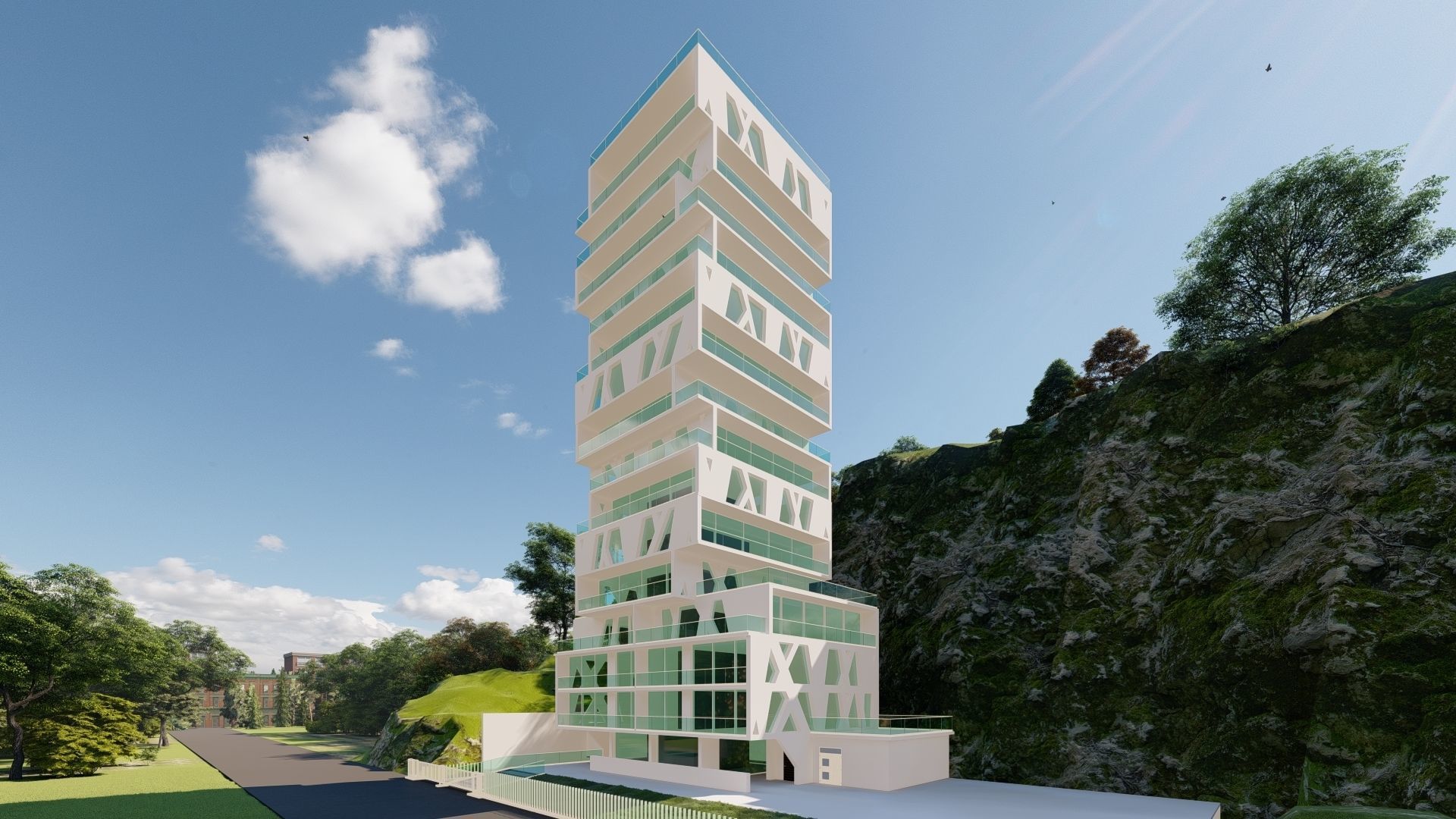 Cube Orange Tower 3D model_2