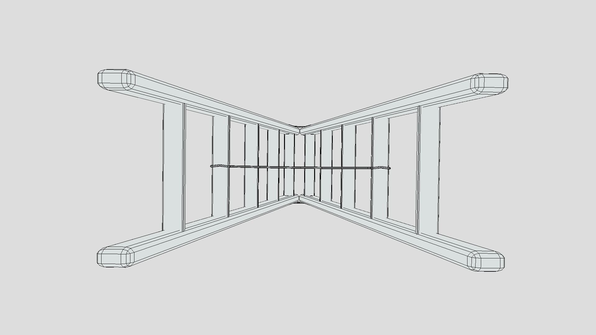 Low Poly Cartoon Wooden Ladder Low-poly 3D model_17