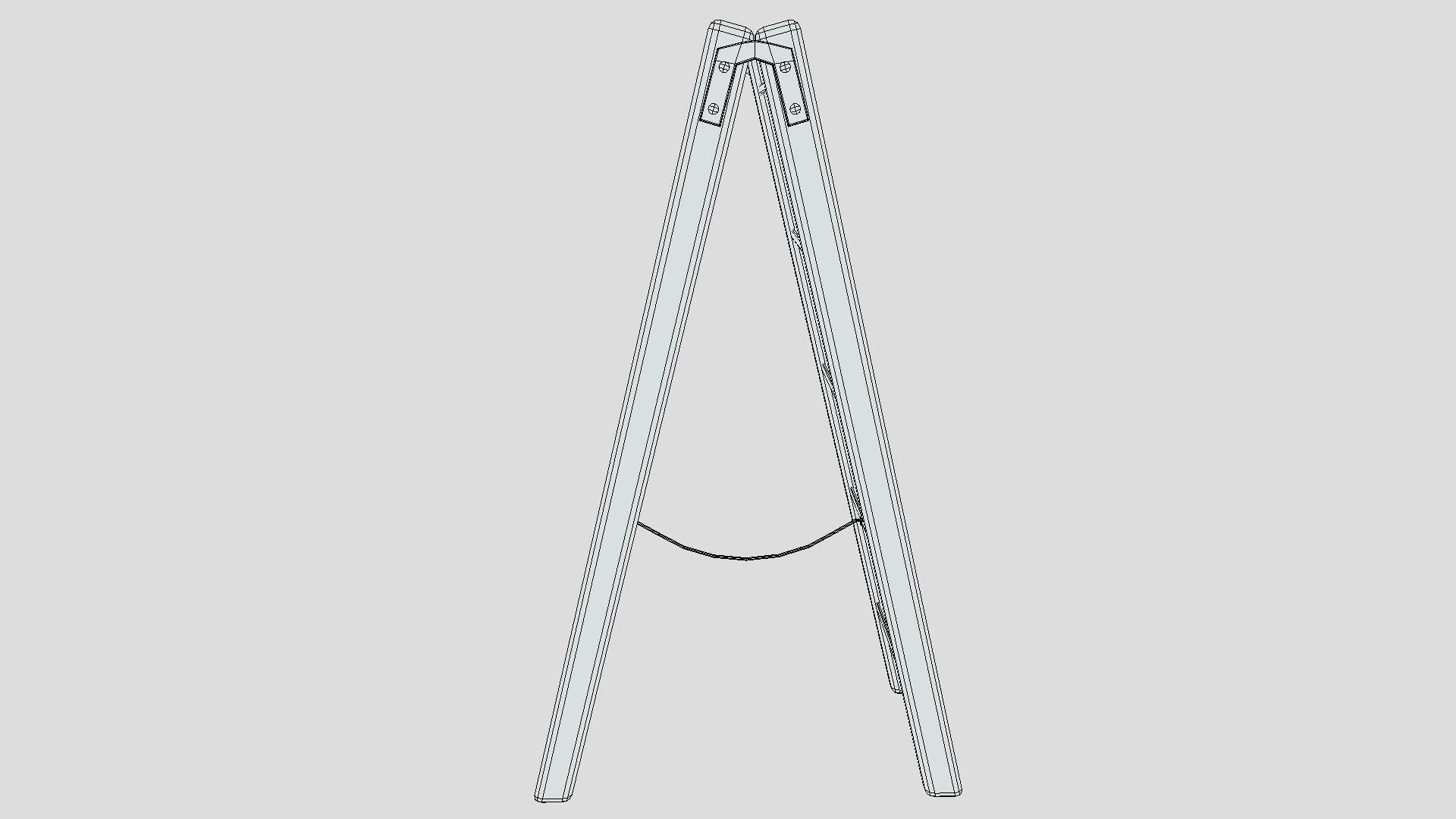 Low Poly Cartoon Wooden Ladder Low-poly 3D model_14