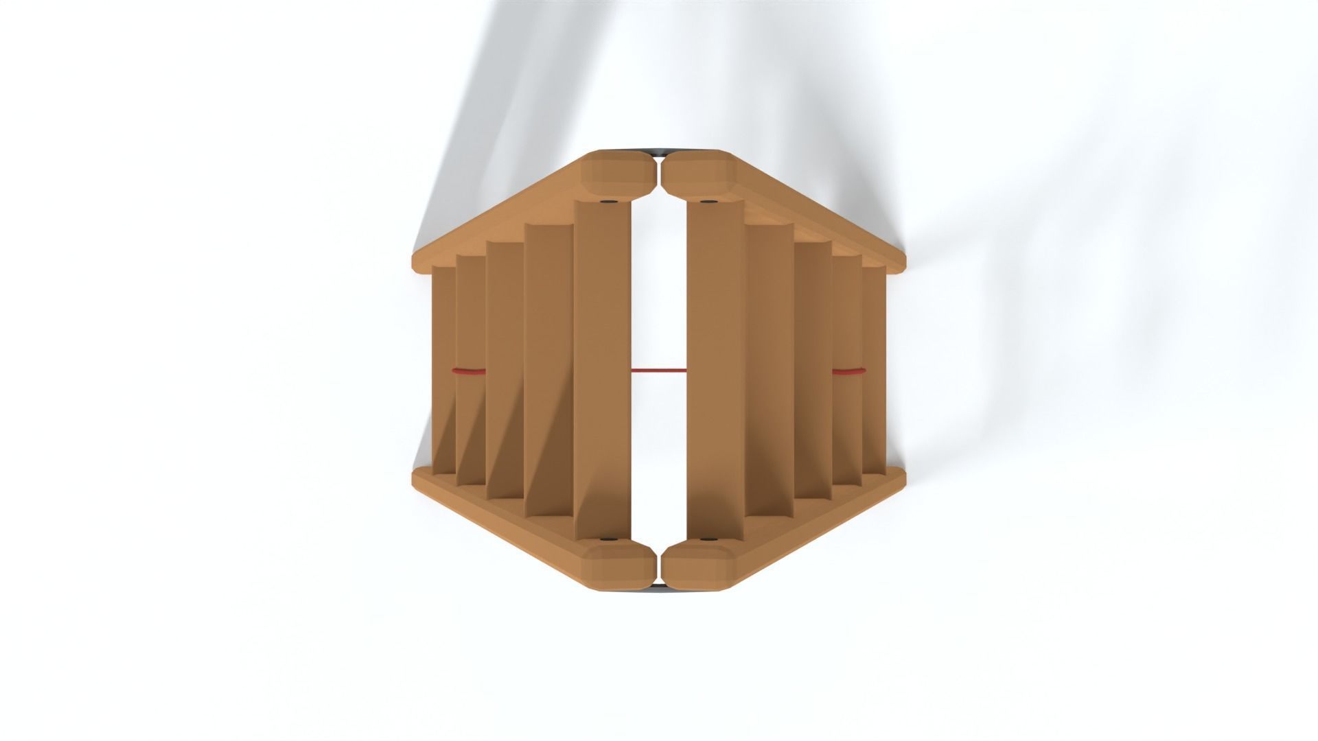 Low Poly Cartoon Wooden Ladder Low-poly 3D model_8
