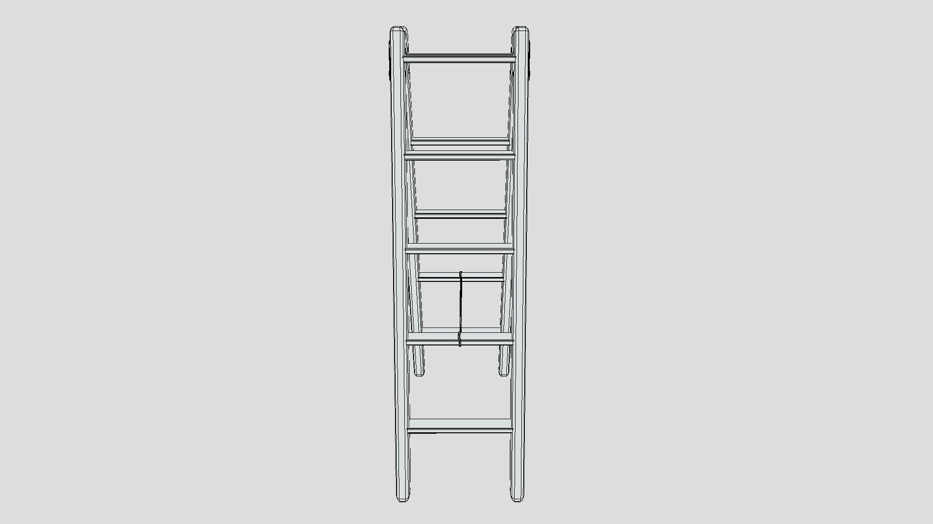 Low Poly Cartoon Wooden Ladder Low-poly 3D model_12