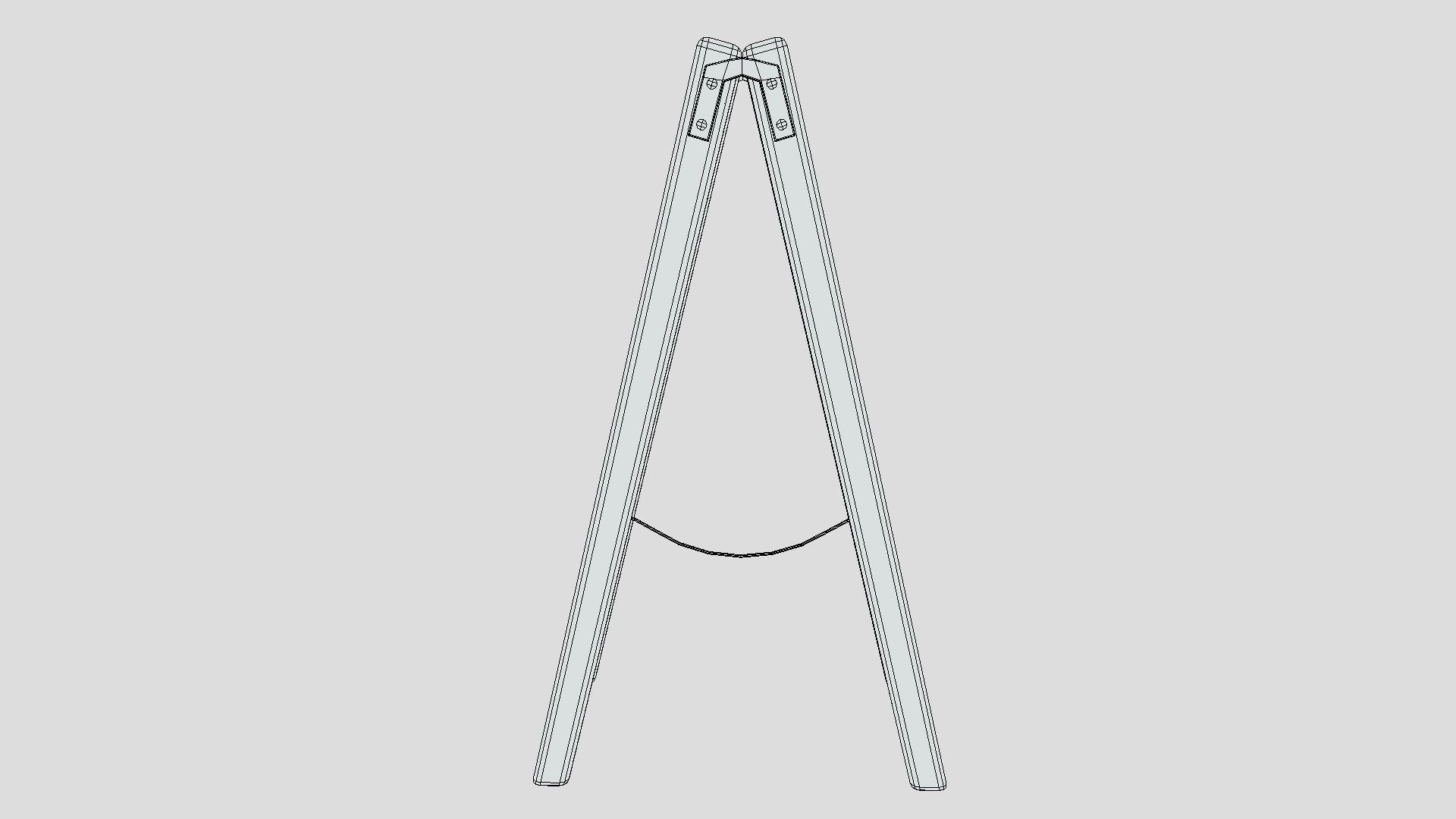 Low Poly Cartoon Wooden Ladder Low-poly 3D model_10