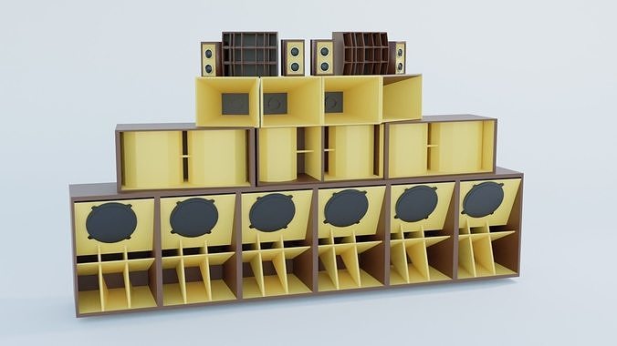 Lowpoly Regea Speakers Low-poly 3D model