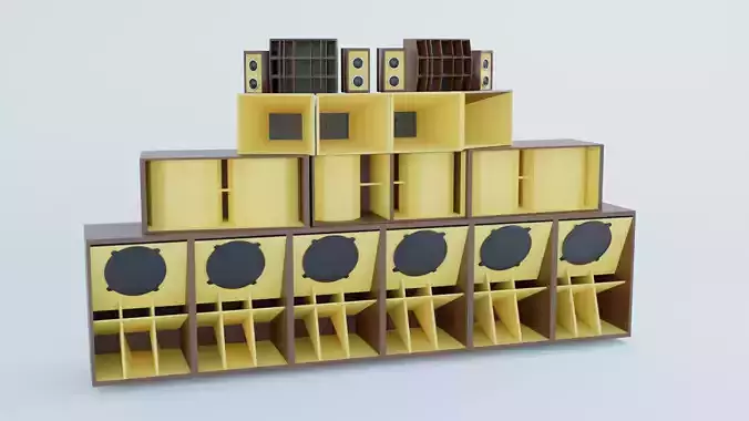 Lowpoly Regea Speakers Low-poly 3D model