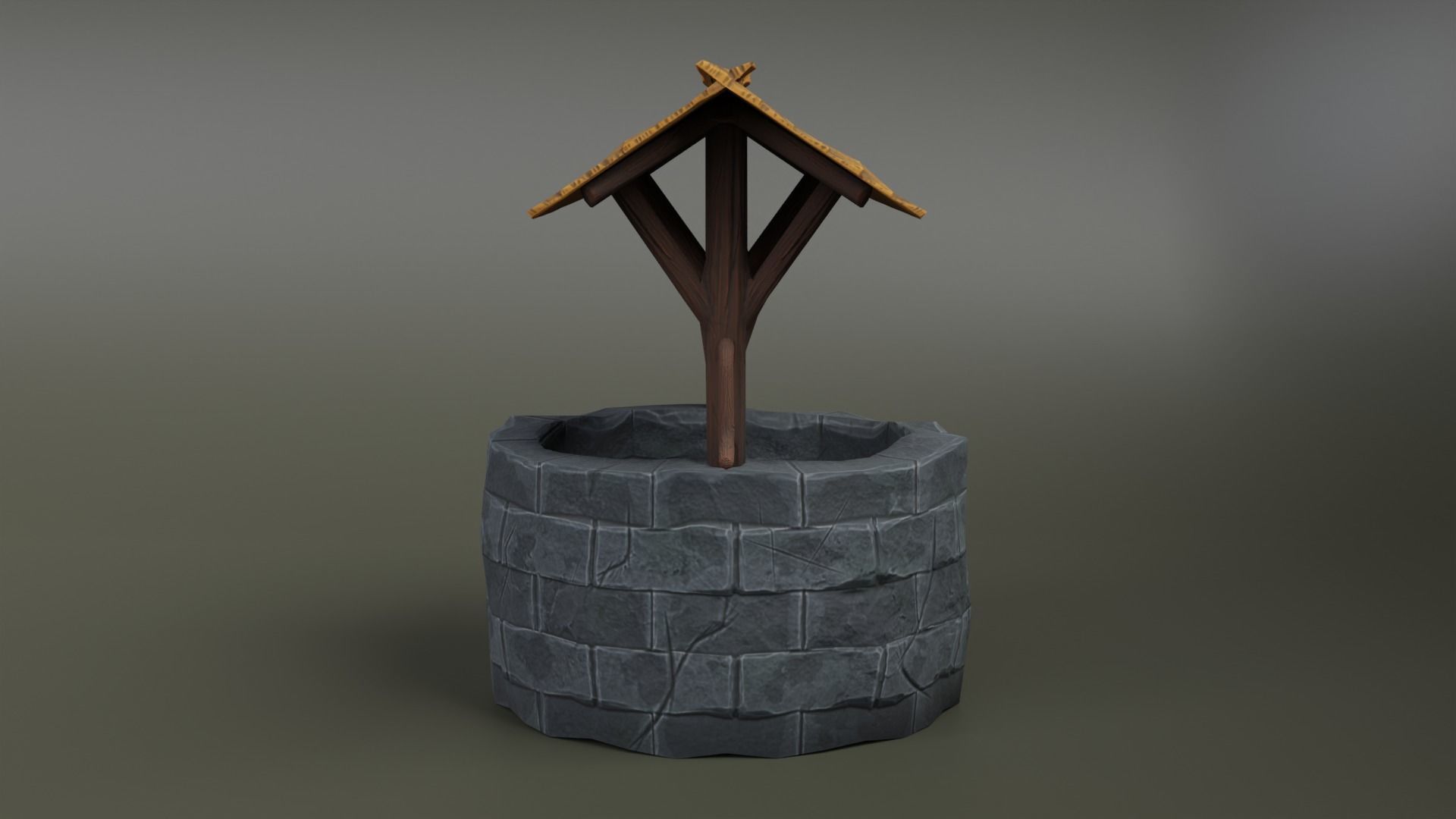 Medival stylized well Free low-poly 3D model_3
