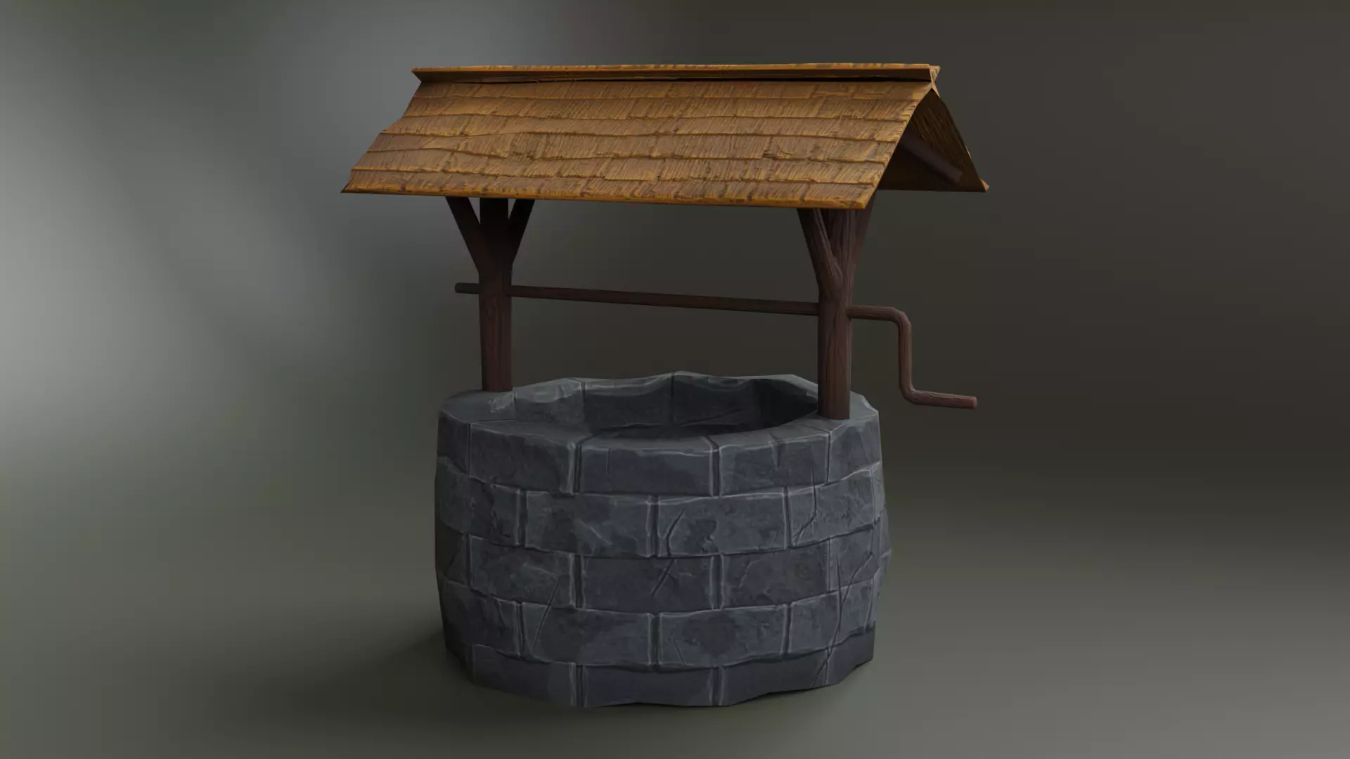 Medival stylized well Free low-poly 3D model_0