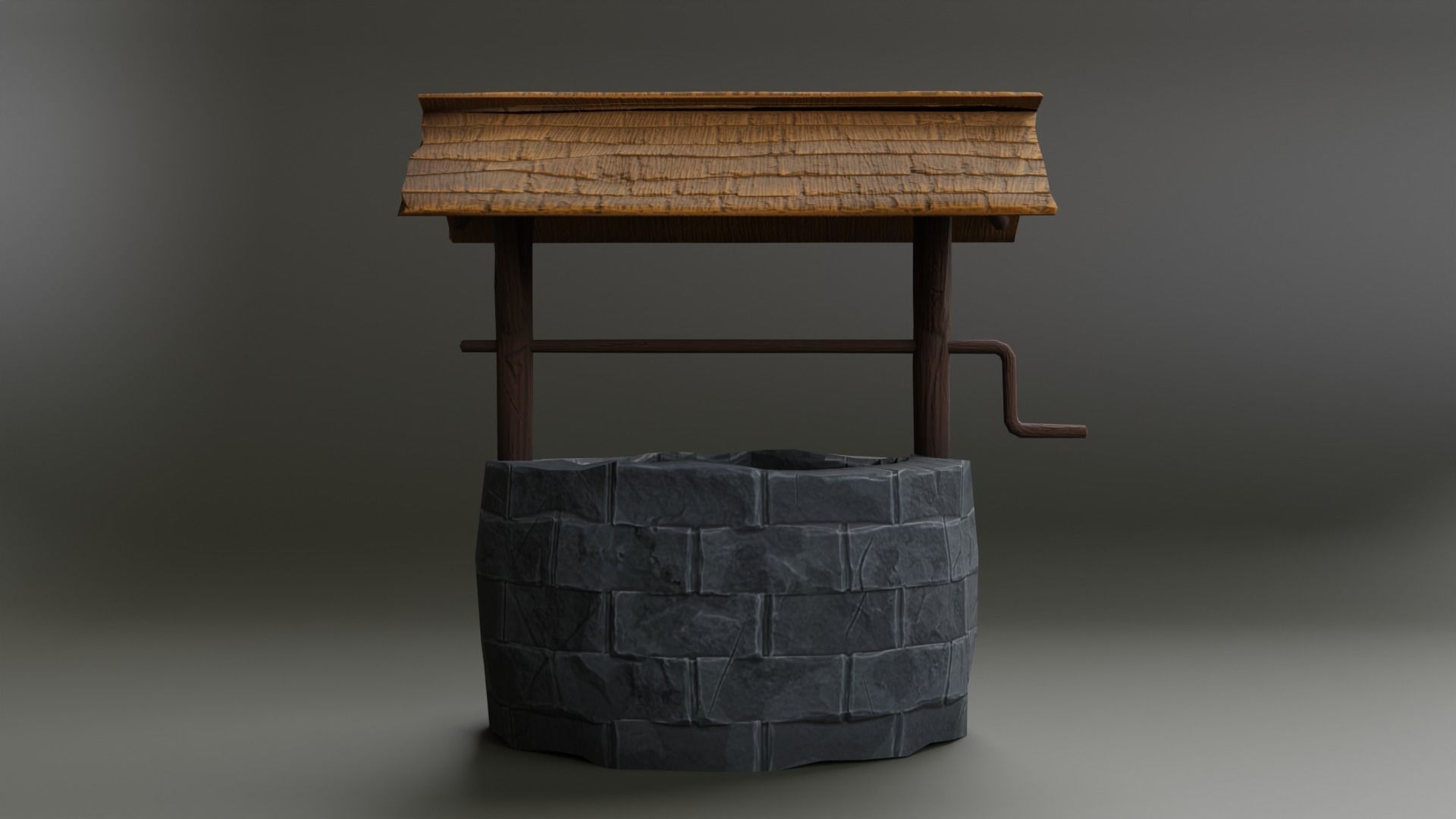 Medival stylized well Free low-poly 3D model_1