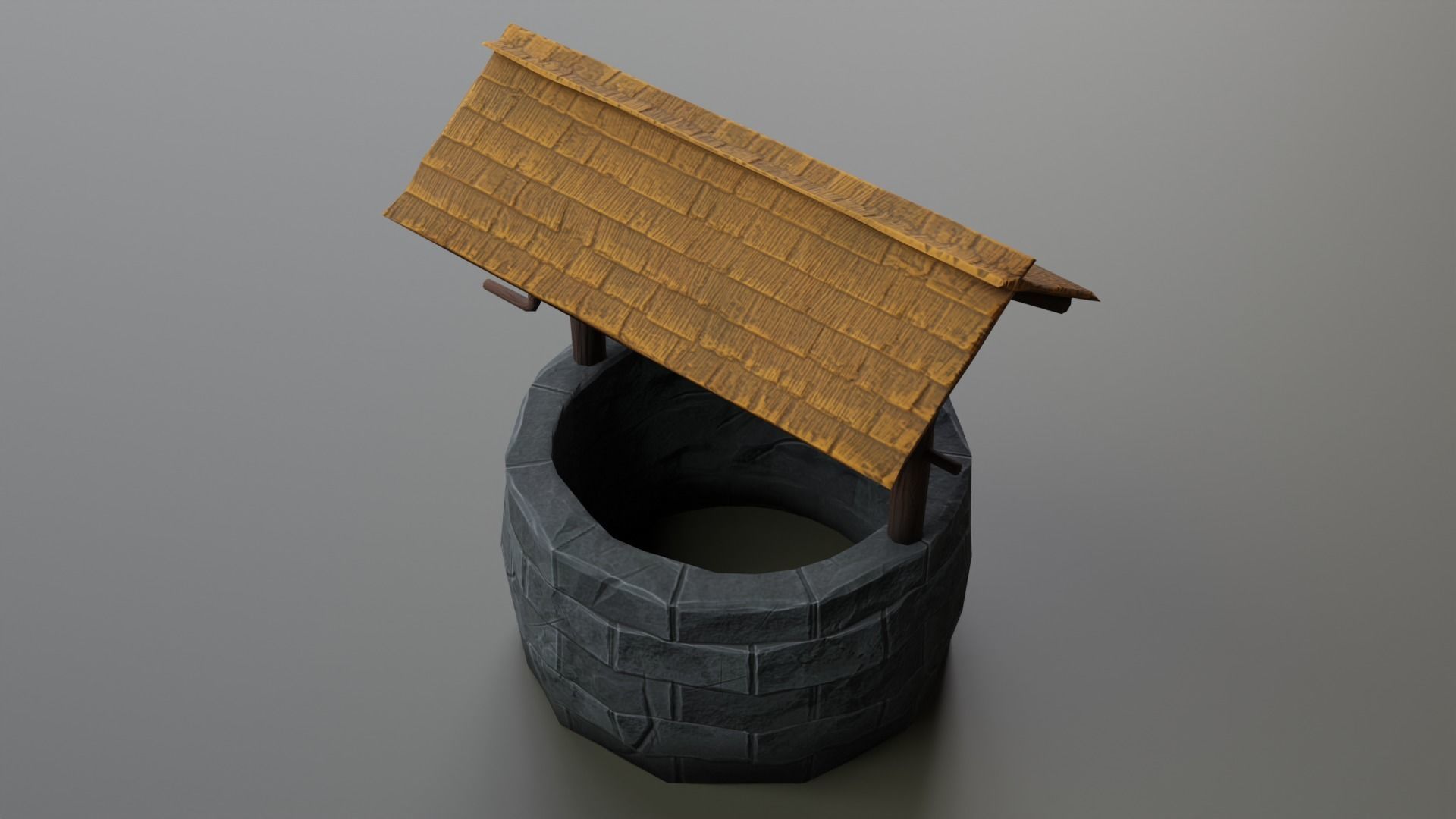 Medival stylized well Free low-poly 3D model_2