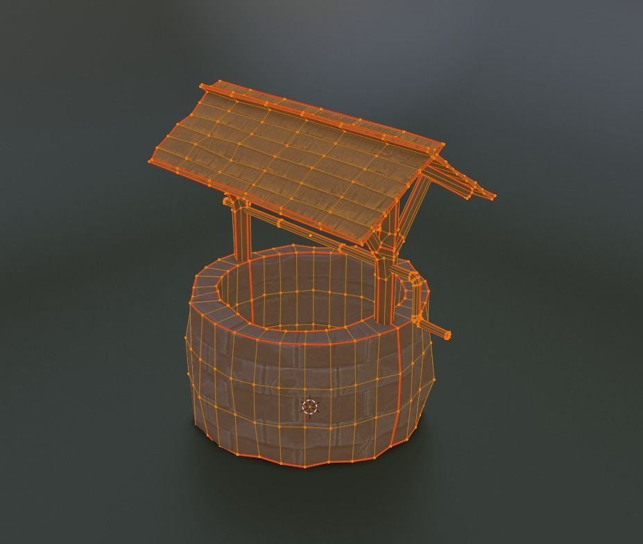 Medival stylized well Free low-poly 3D model_5