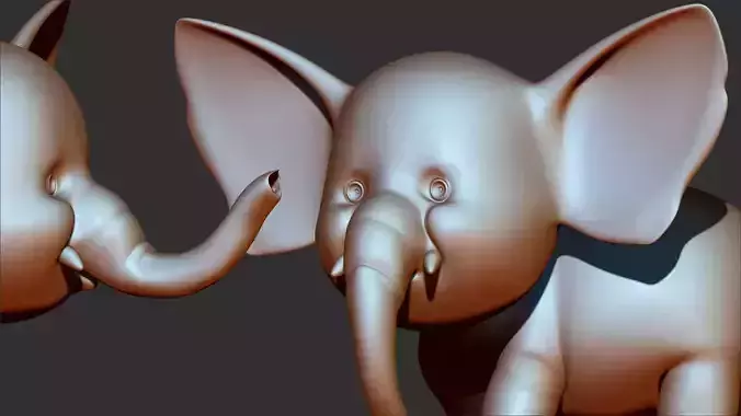 Baby elephants 3d print model  3D model