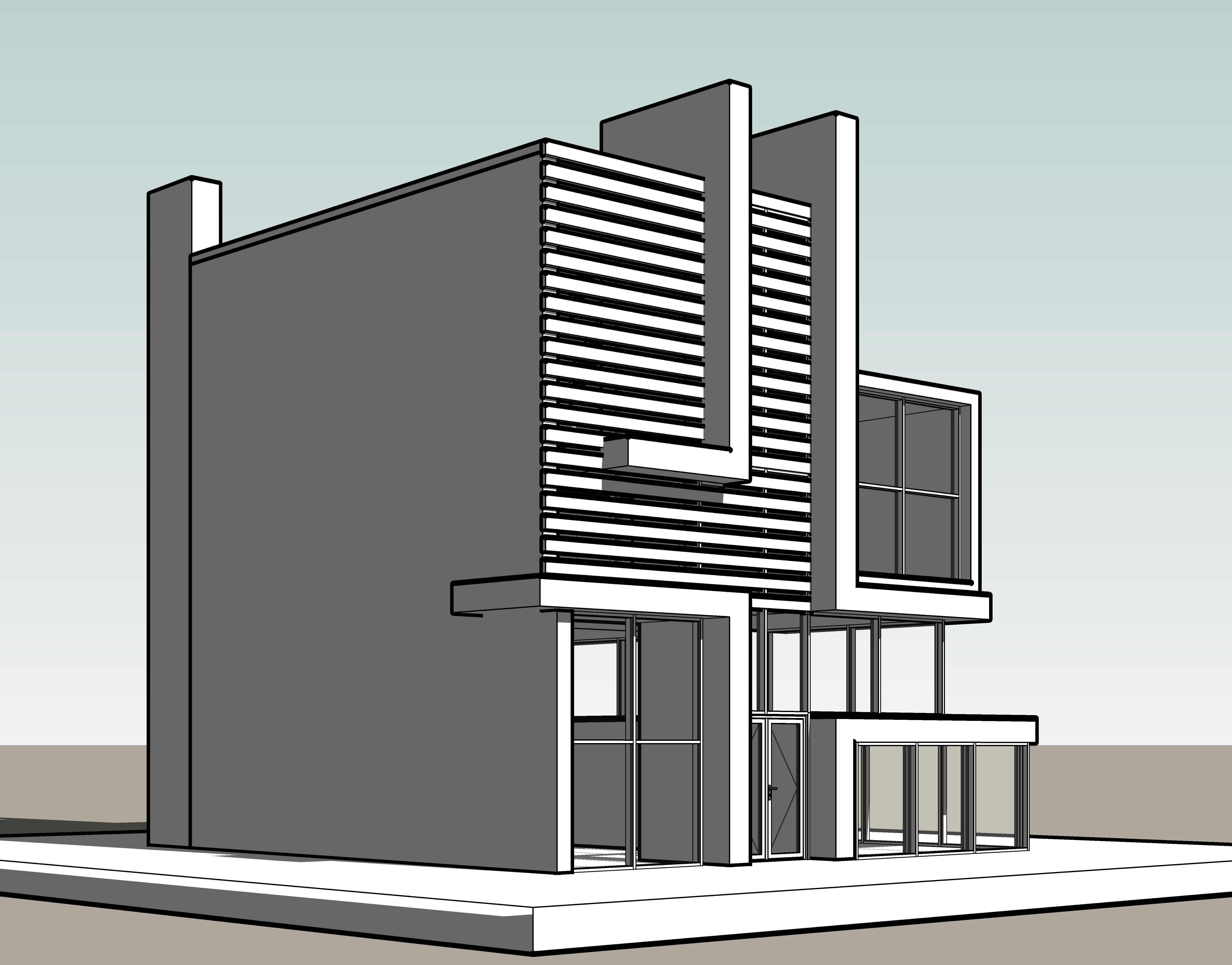 Modern Building N16-2 3D model_7