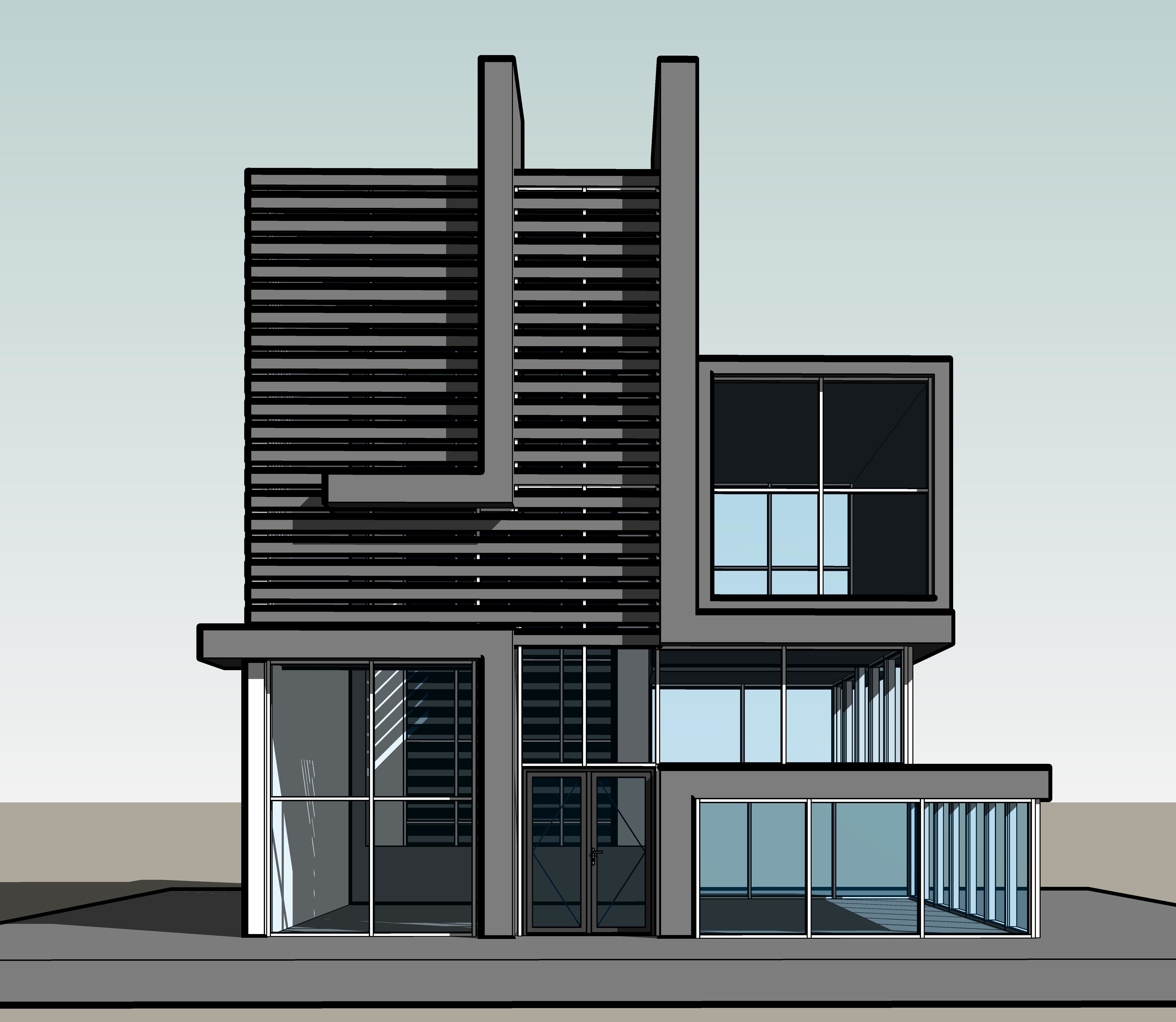 Modern Building N16-2 3D model_6