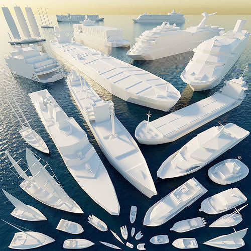 Paper Vessels Low-poly 3D model