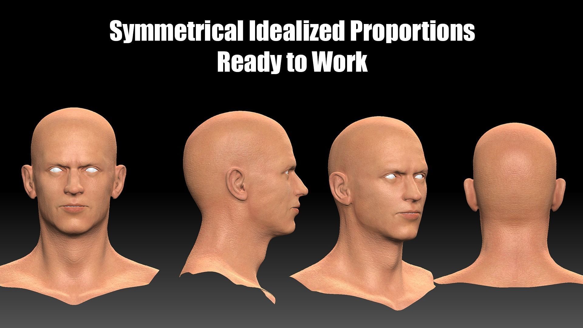 Male Head Basemesh Low-poly 3D model_1