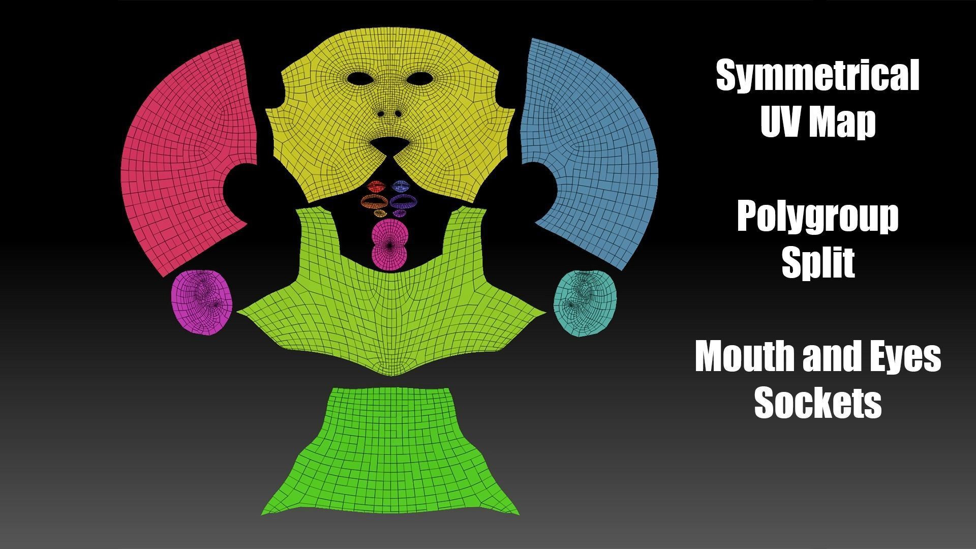 Male Head Basemesh Low-poly 3D model_3