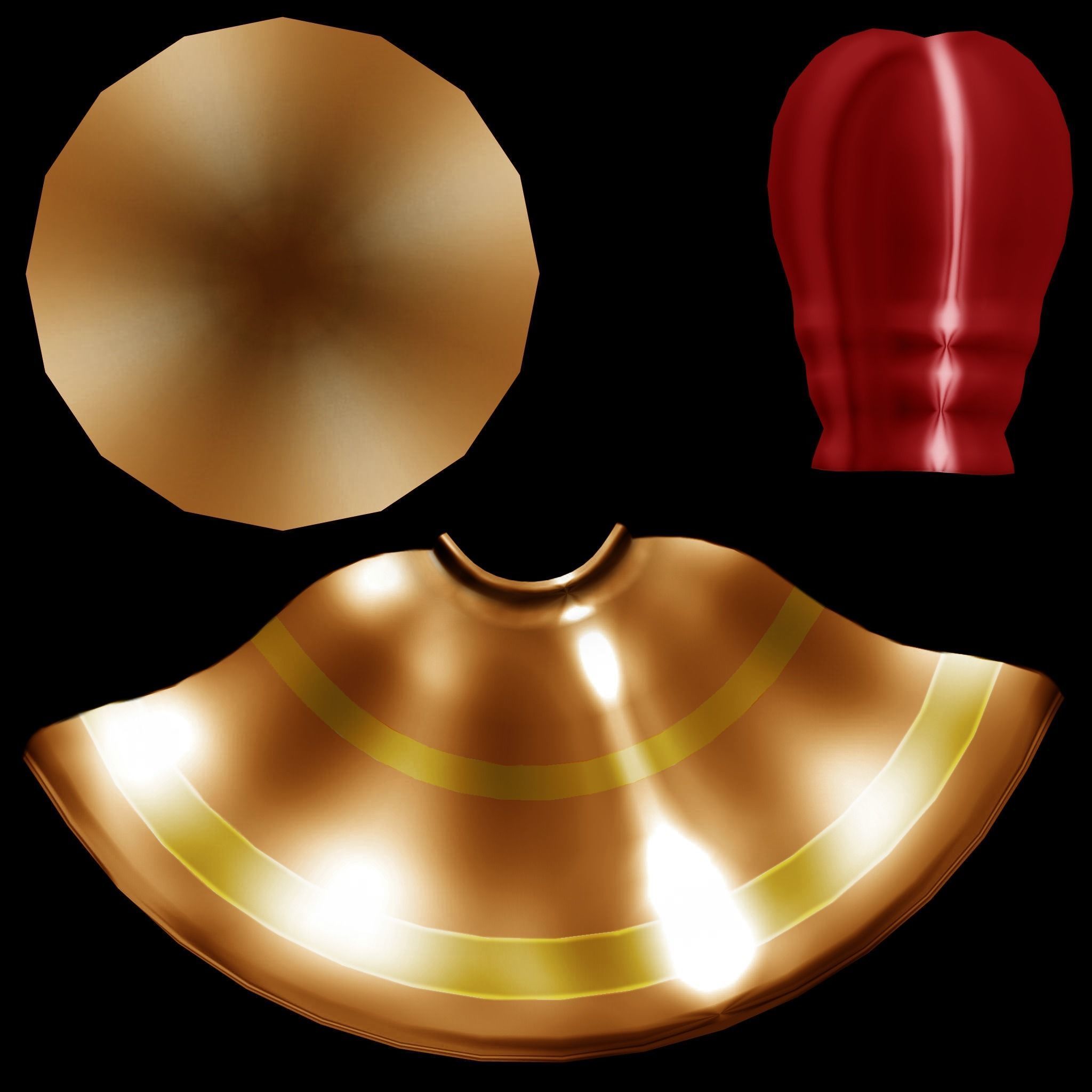 Xmas Bell Low-poly 3D model_6