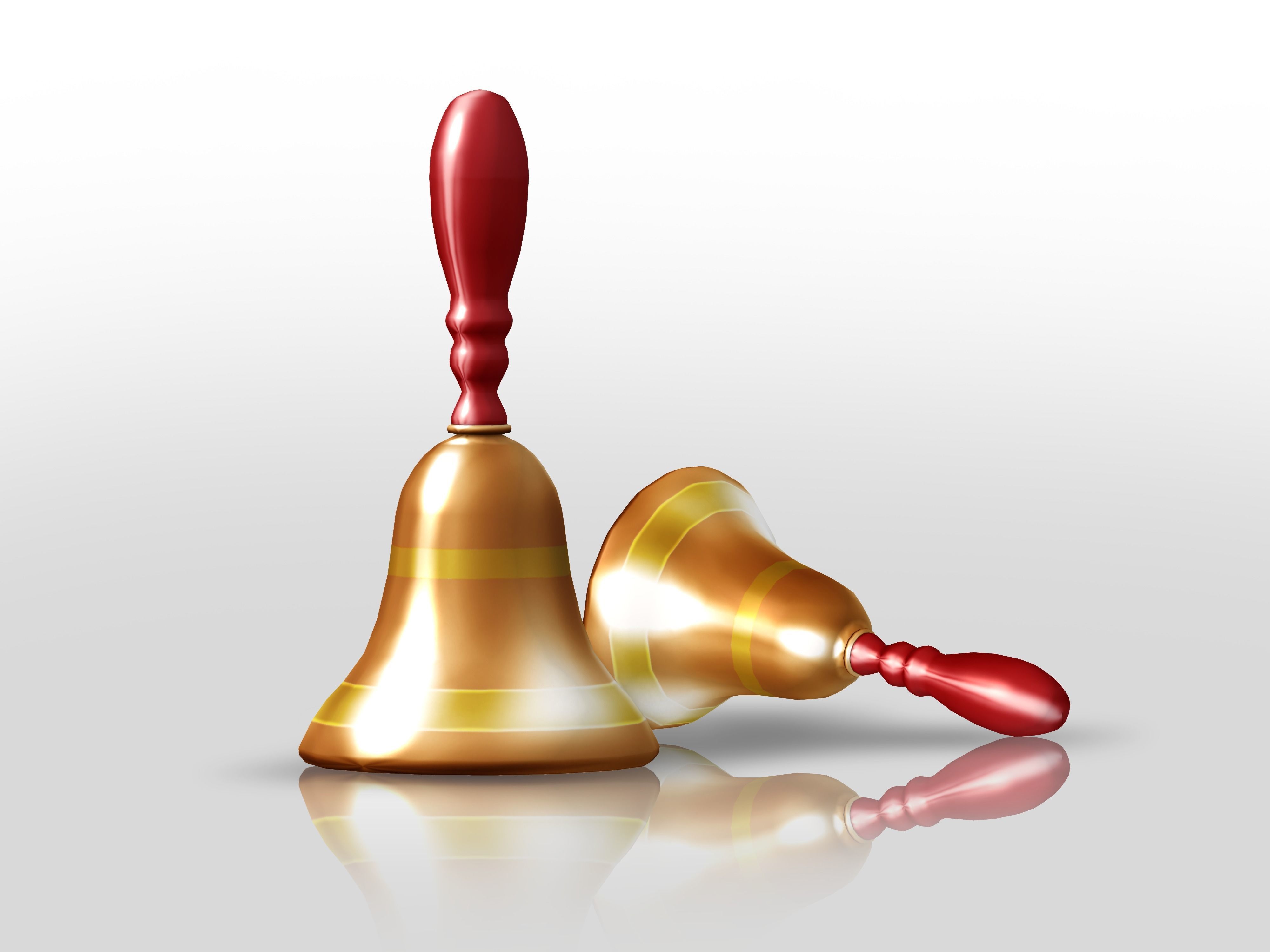 Xmas Bell Low-poly 3D model_2