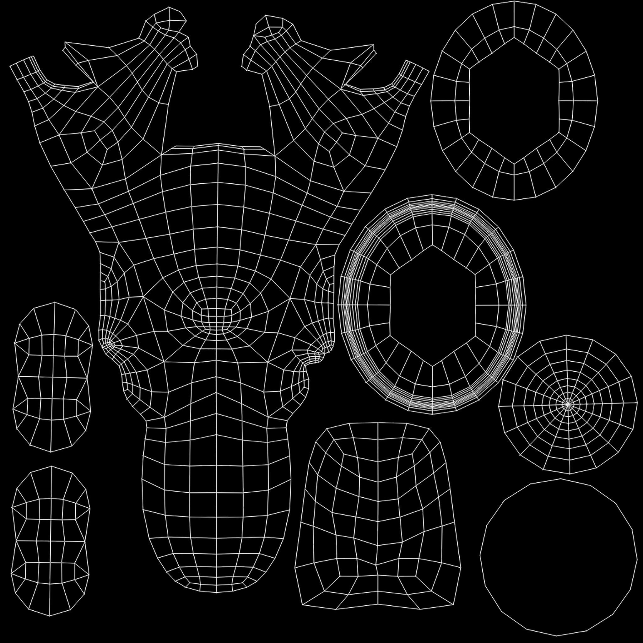 Thanksgiving Turkey Plate Low-poly 3D model_11