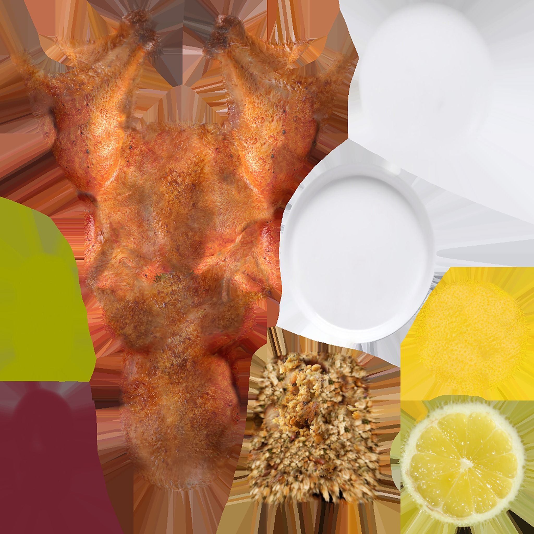 Thanksgiving Turkey Plate Low-poly 3D model_7