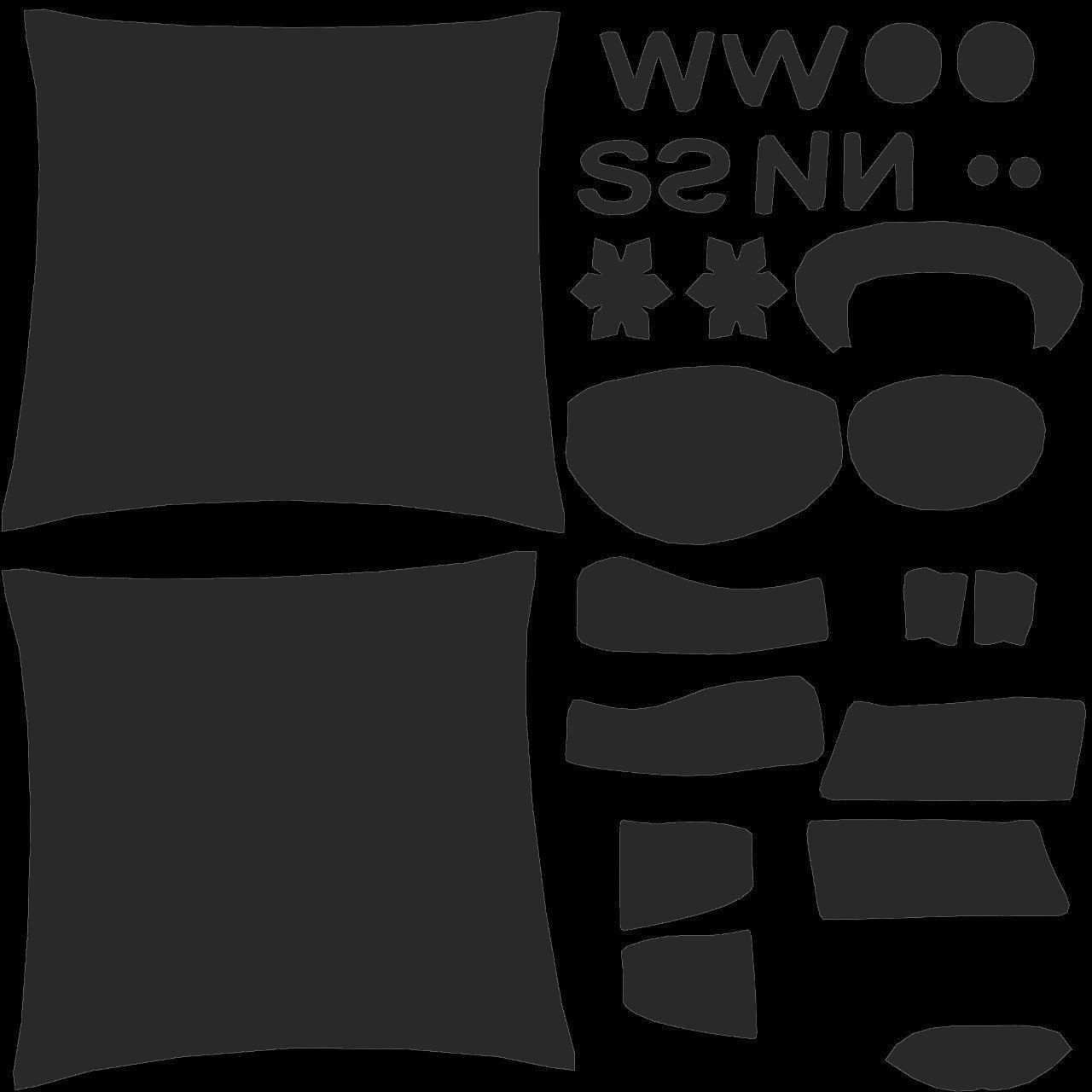 Snowman Cushion Pillow Low-poly 3D model_8