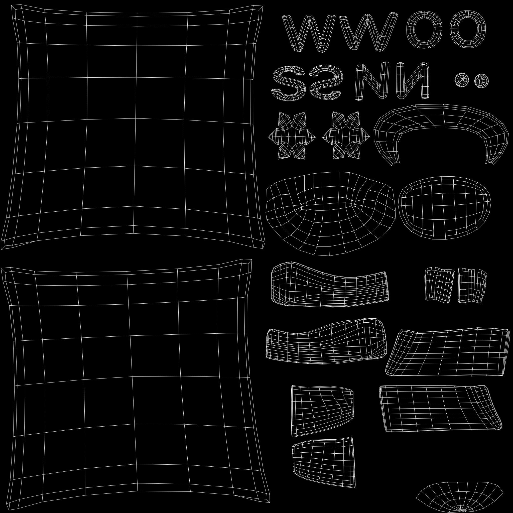 Snowman Cushion Pillow Low-poly 3D model_10