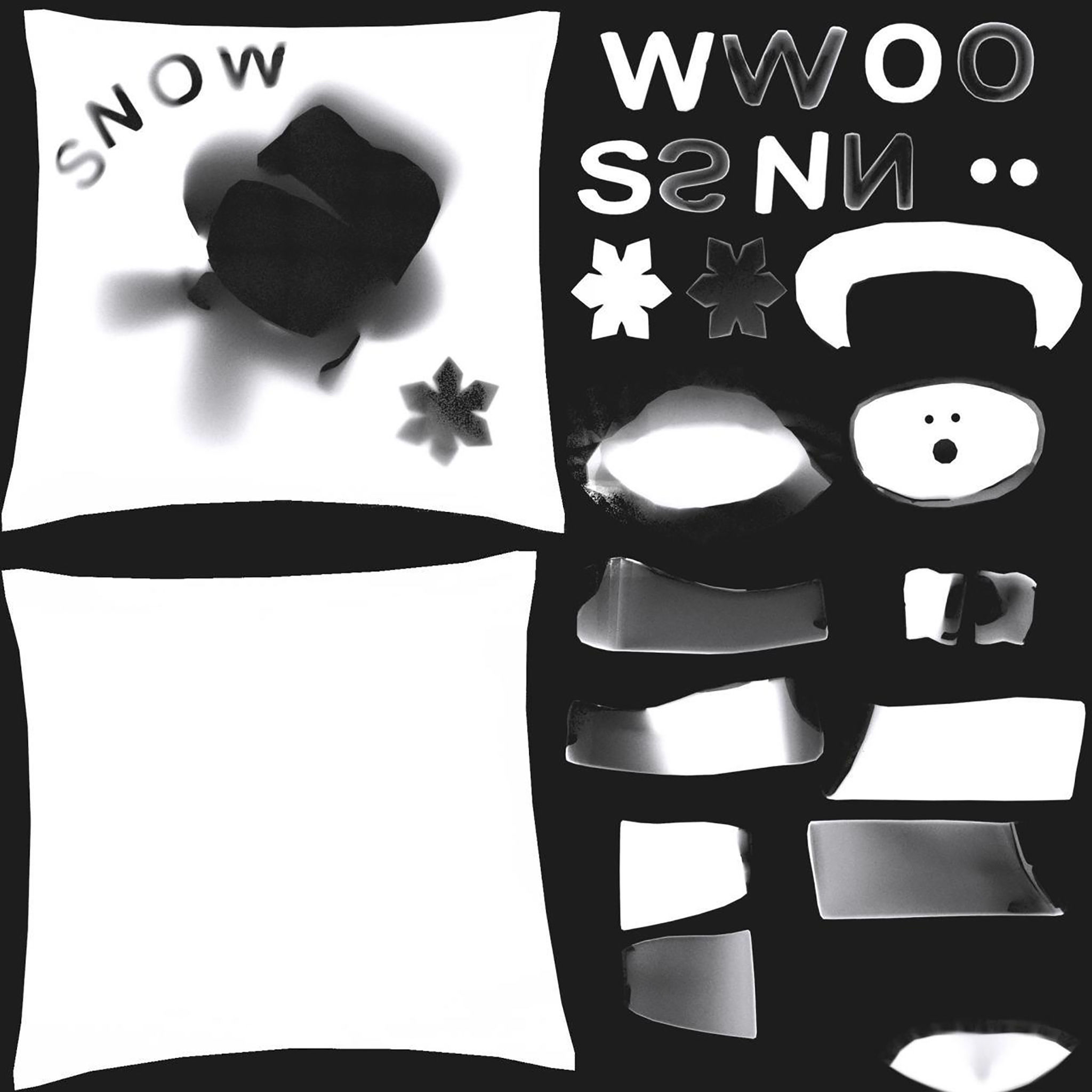 Snowman Cushion Pillow Low-poly 3D model_9