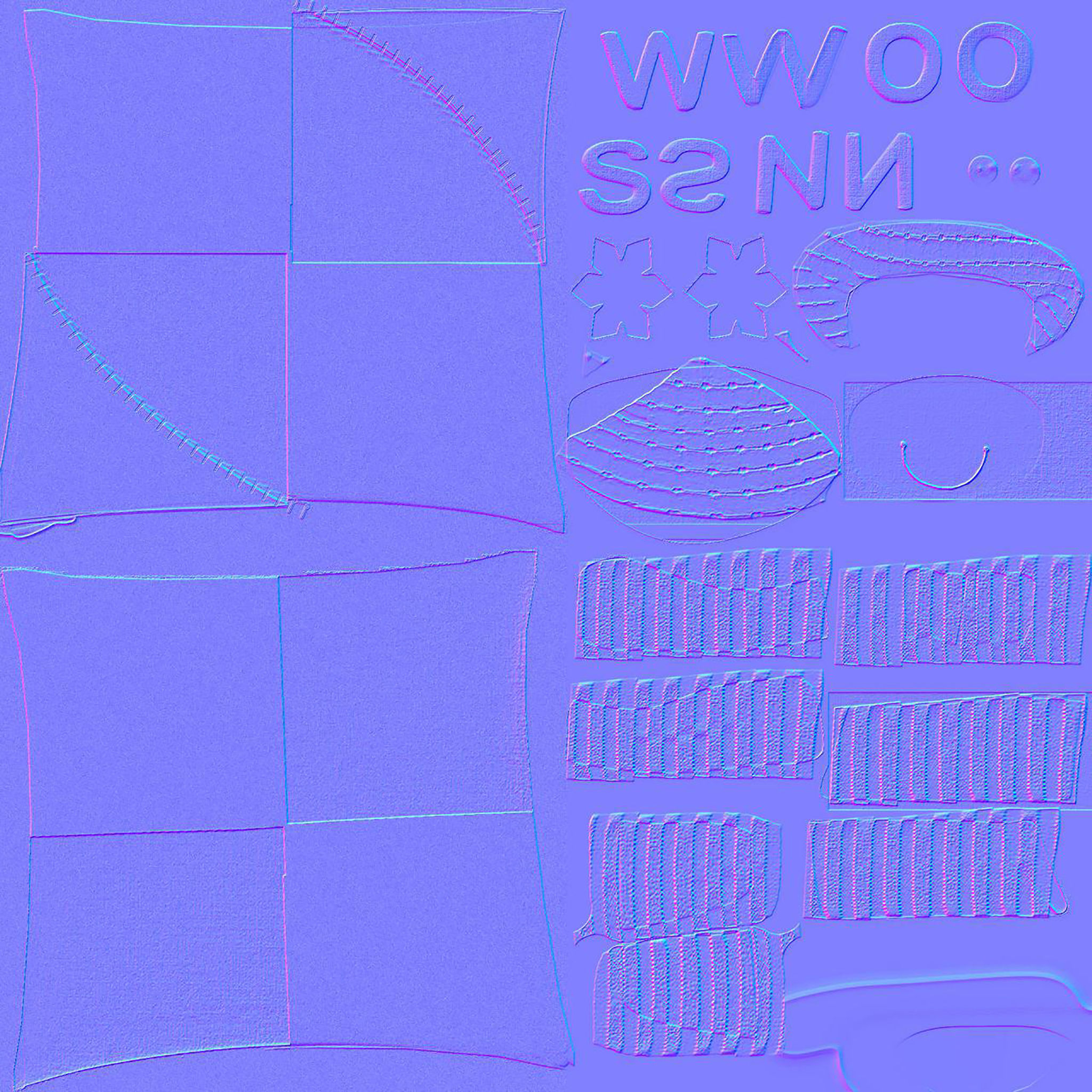 Snowman Cushion Pillow Low-poly 3D model_7