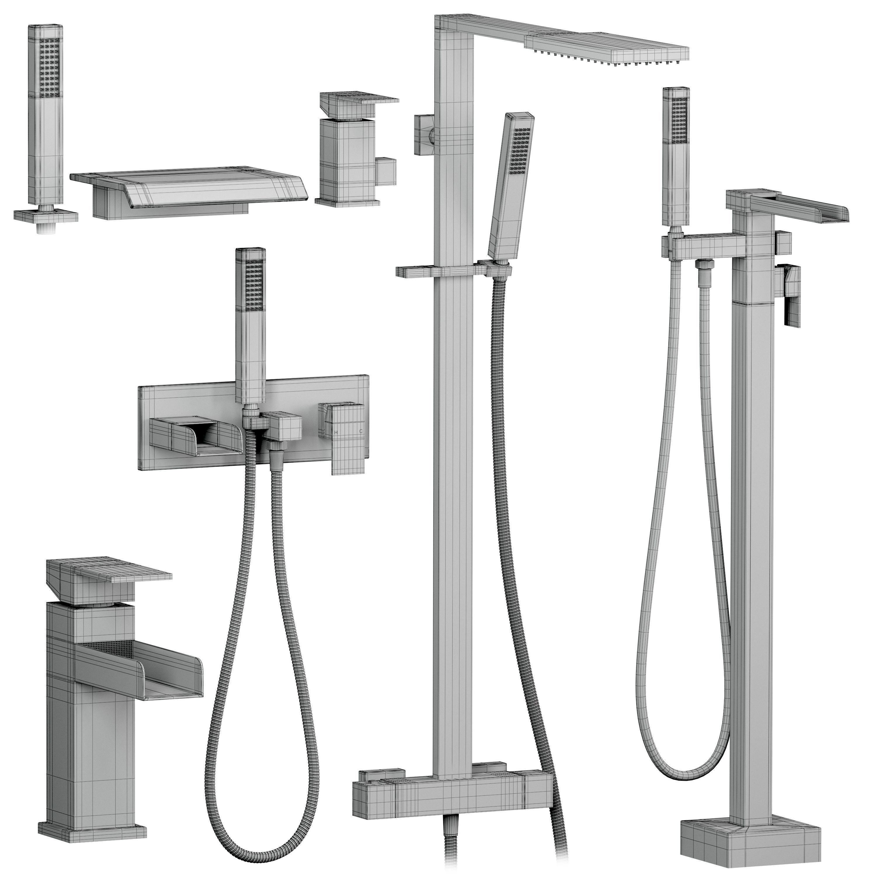Homary faucets and shower sets 3D model CGTrader