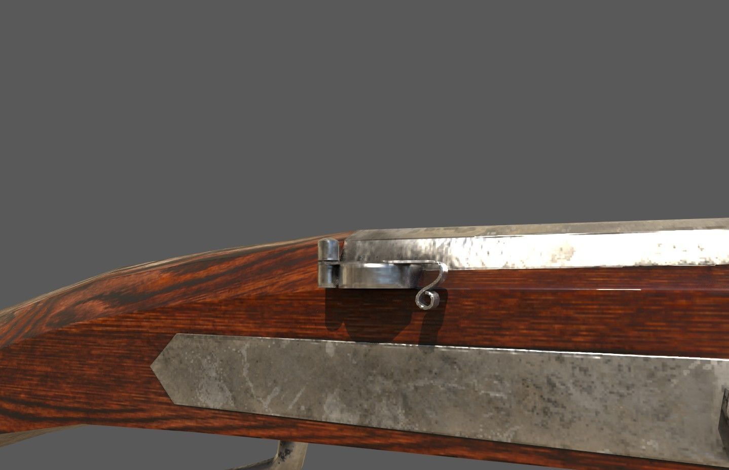 16th century Petronel Arquebus Halbhaken Low-poly 3D model_16