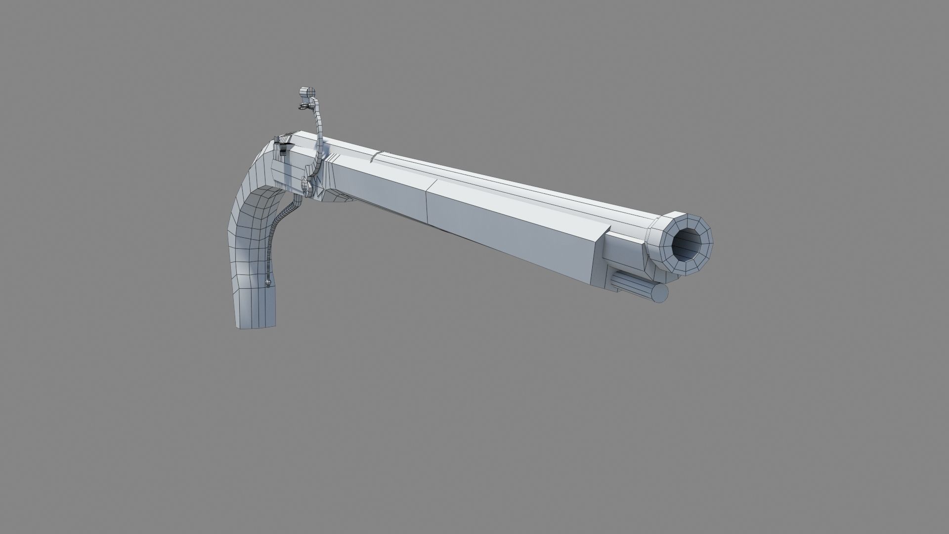 16th century Petronel Arquebus Halbhaken Low-poly 3D model_21