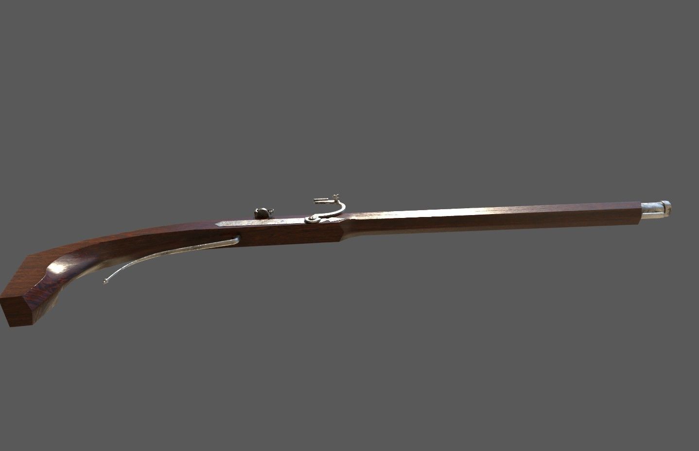 16th century Petronel Arquebus Halbhaken Low-poly 3D model_10