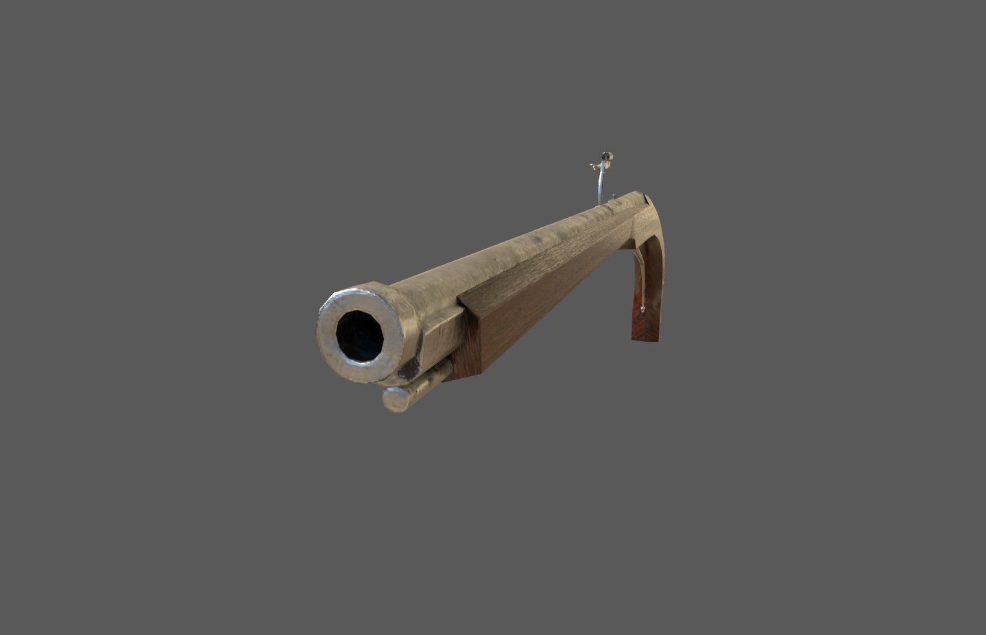 16th century Petronel Arquebus Halbhaken Low-poly 3D model_5