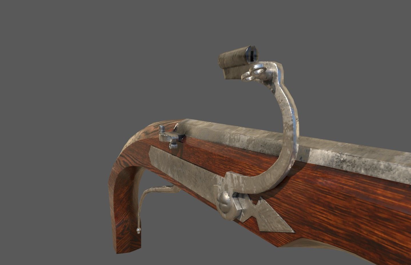 16th century Petronel Arquebus Halbhaken Low-poly 3D model_15