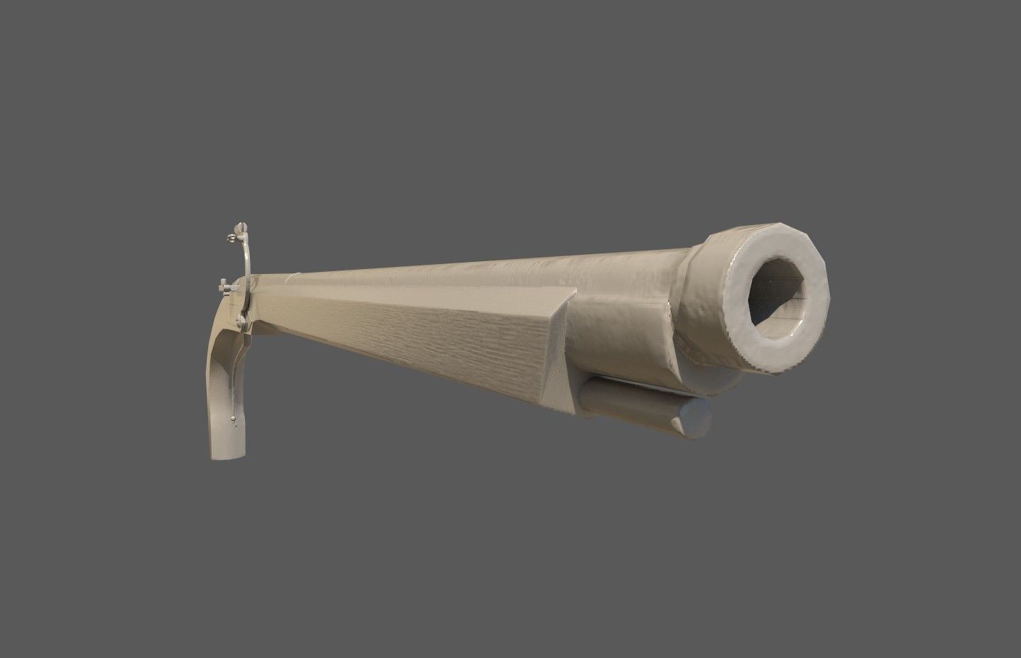 16th century Petronel Arquebus Halbhaken Low-poly 3D model_31