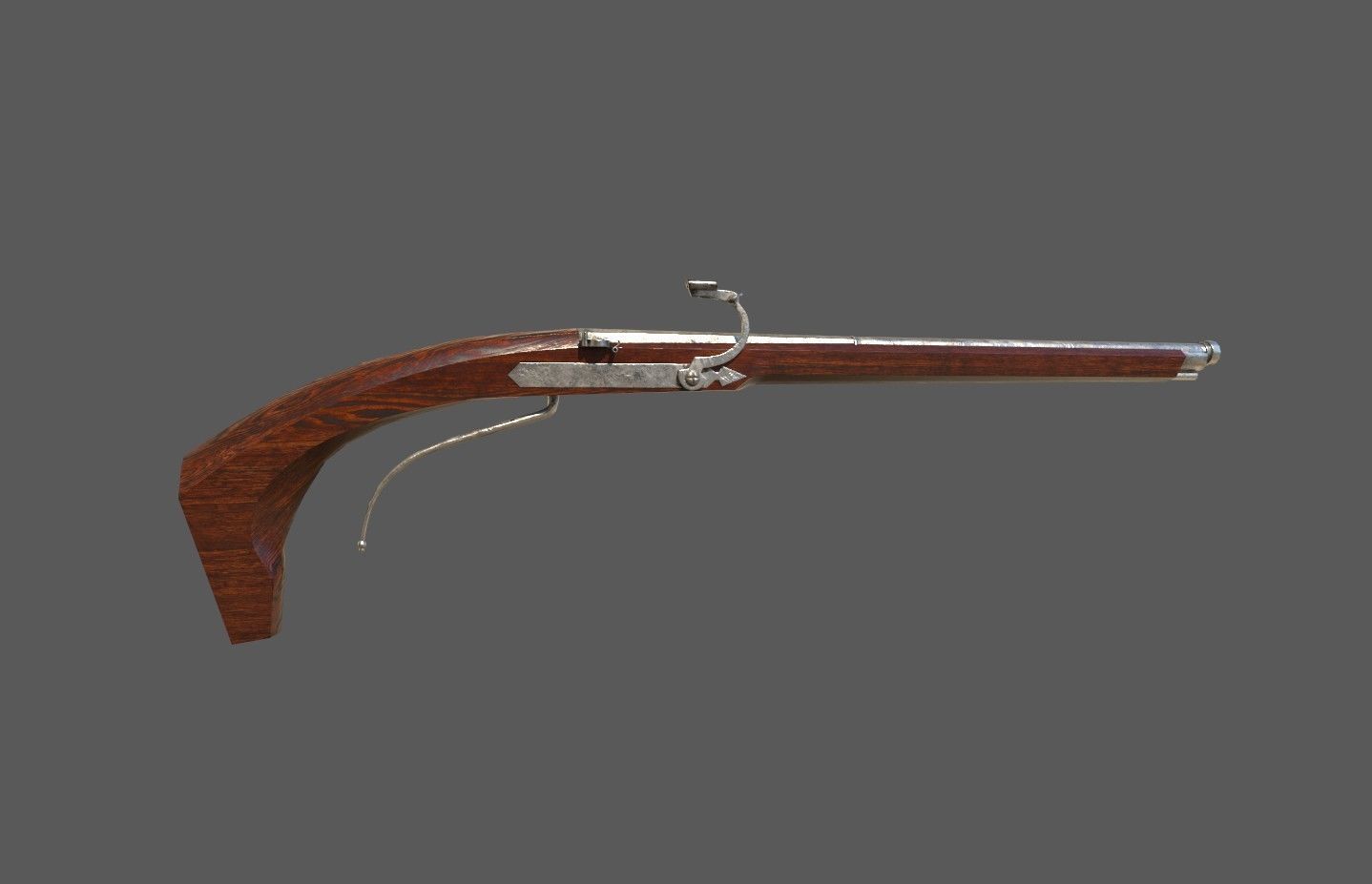 16th century Petronel Arquebus Halbhaken Low-poly 3D model_4