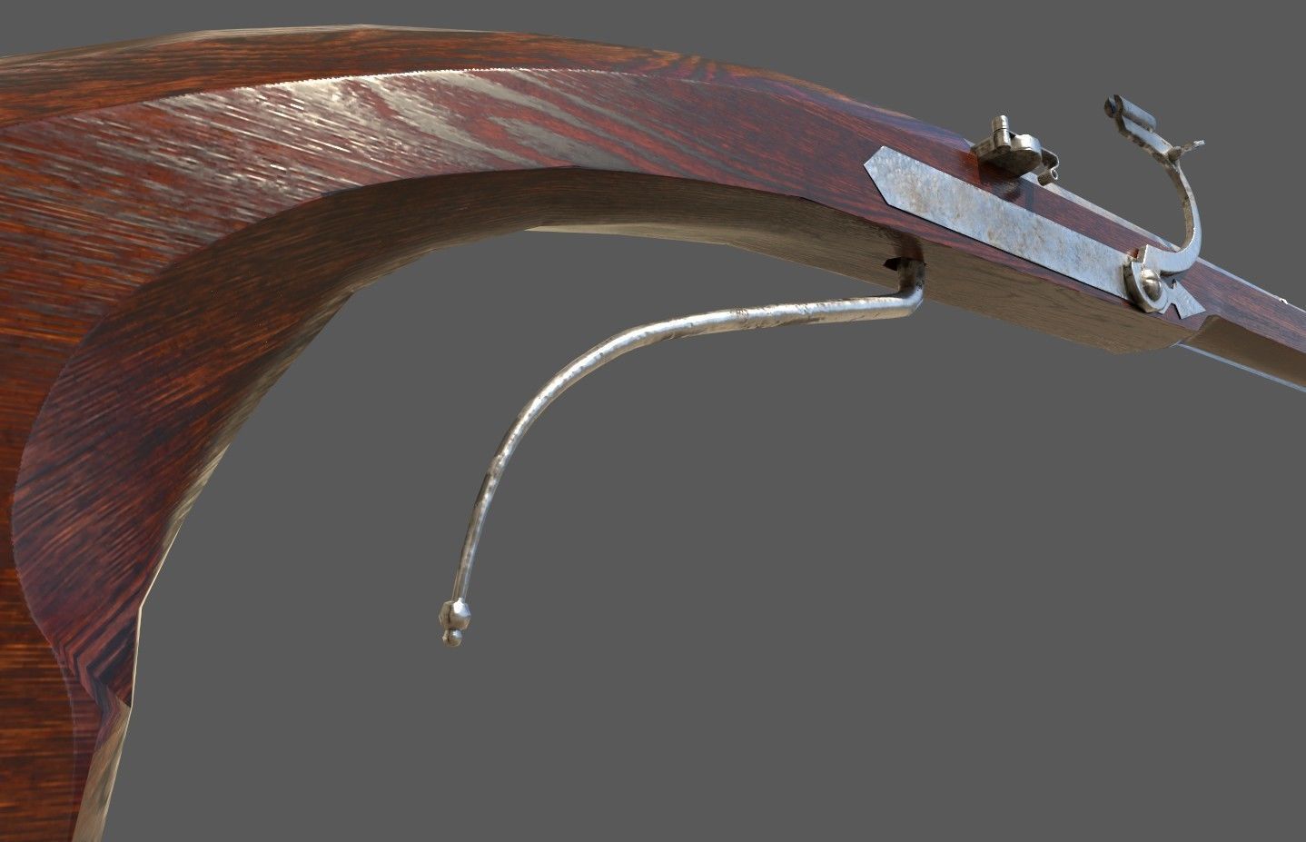 16th century Petronel Arquebus Halbhaken Low-poly 3D model_11