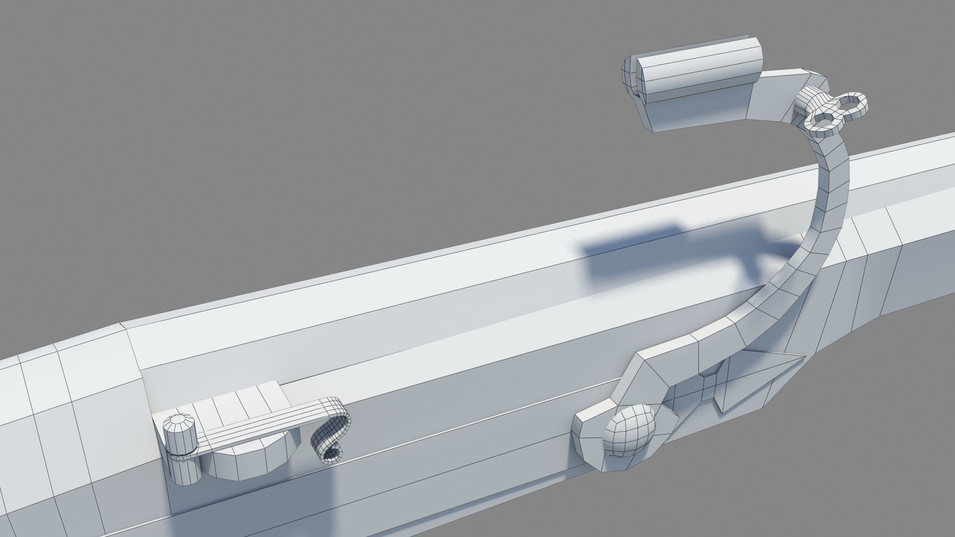 16th century Petronel Arquebus Halbhaken Low-poly 3D model_25