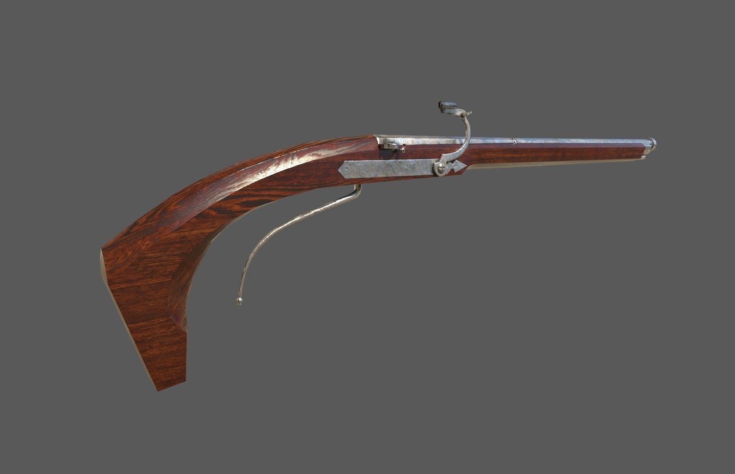 16th century Petronel Arquebus Halbhaken Low-poly 3D model_3