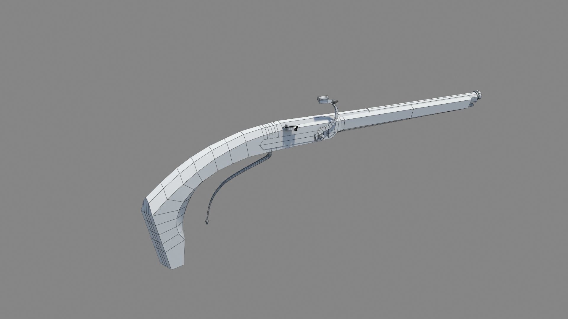 16th century Petronel Arquebus Halbhaken Low-poly 3D model_19