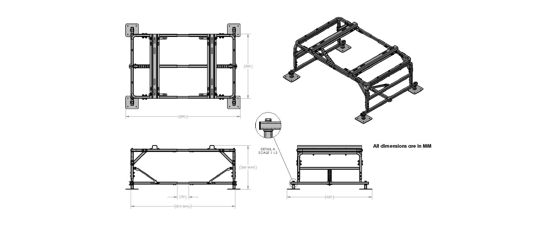 Stand Frame 3D model_3