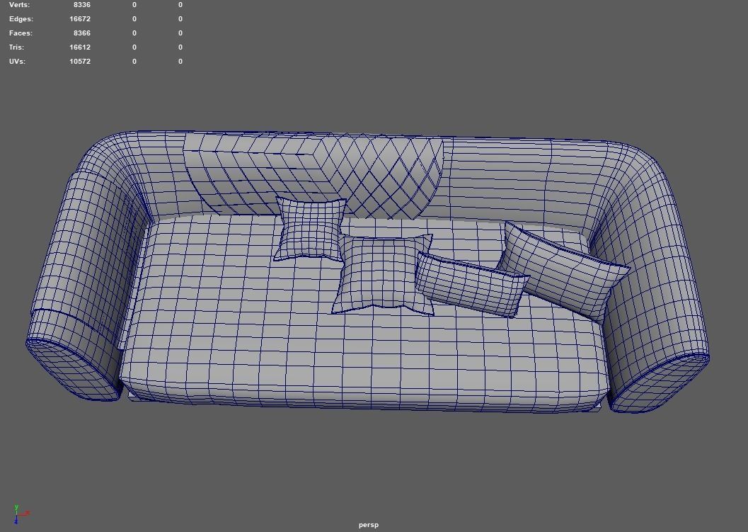 Sofa Pack Low-poly 3D model_15