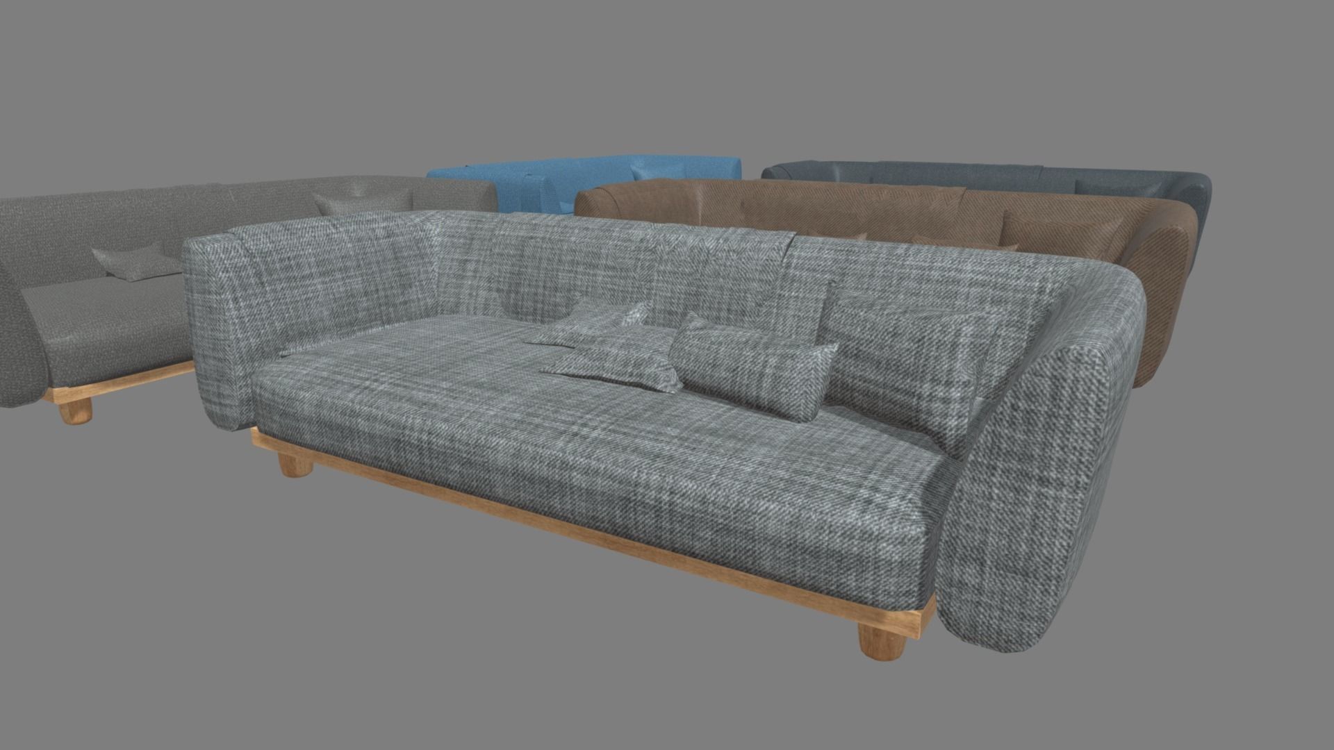 Sofa Pack Low-poly 3D model_5