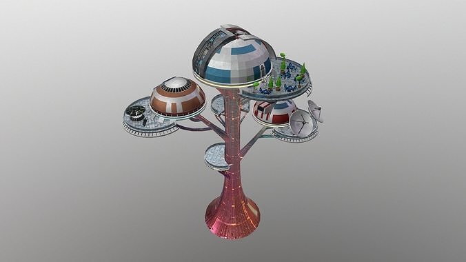Cyberpunk City - Building 53 Low-poly 3D model