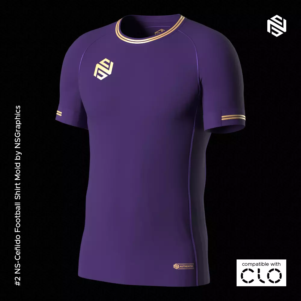 NS-Cenido Football Shirt for CLO3D-Marvelous Designer 3D model