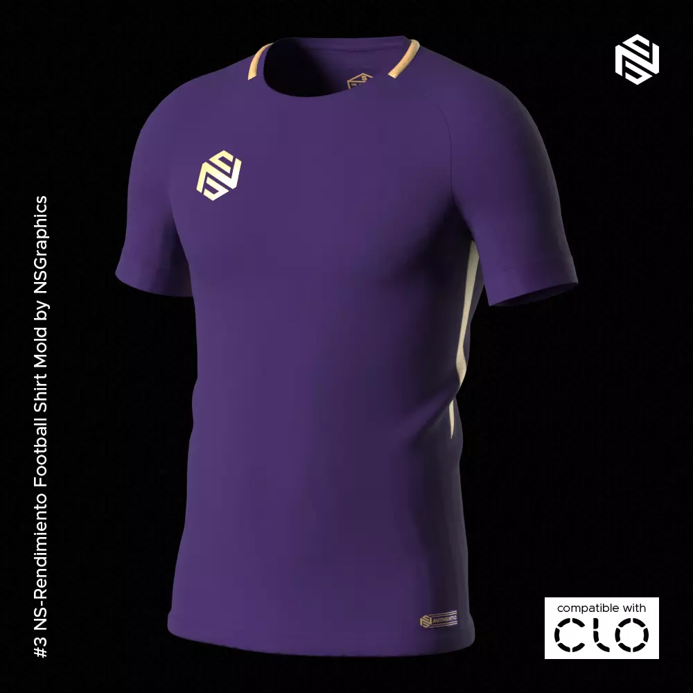 NS-Rendimiento Football Shirt for CLO3D-Marvelous Designer 3D model