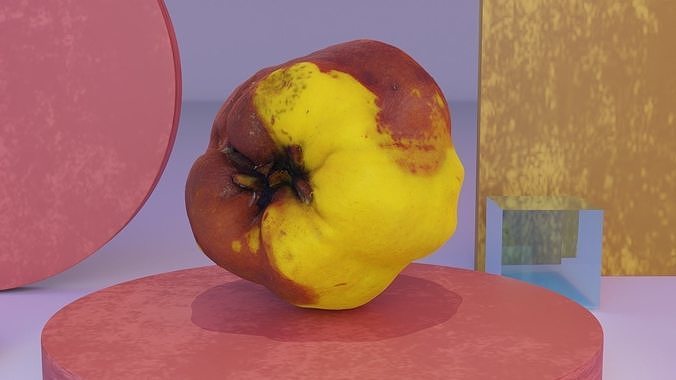 Quince fruit 07 high-poly 3D model 3