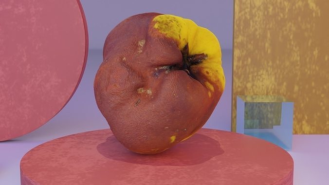 Quince fruit 07 high-poly 3D model 5