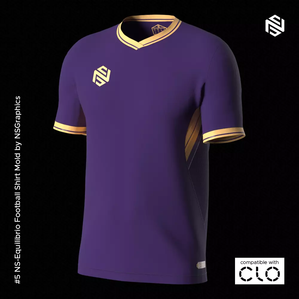 NS-Equilibrio Football Shirt for CLO3D-Marvelous Designer Free 3D model